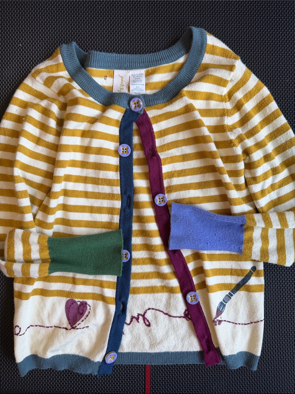 Matilda Jane Yellow and White Striped Colorblock Cardigan
